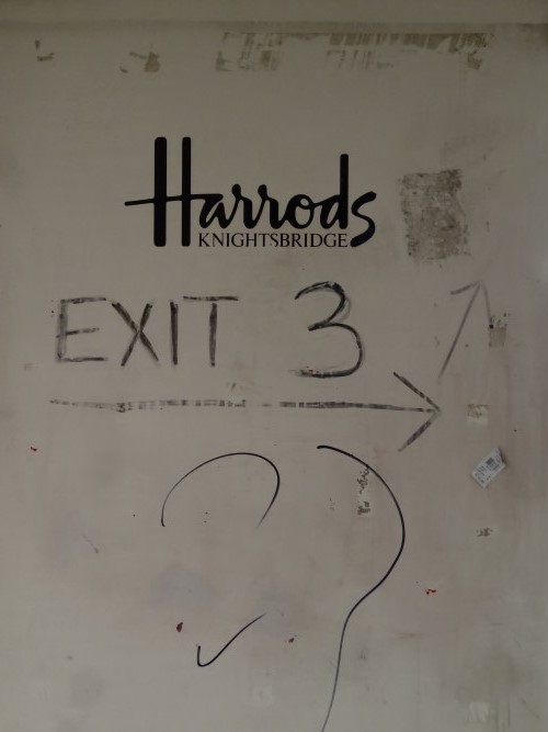 You'd think Harrods could afford a nicer sign