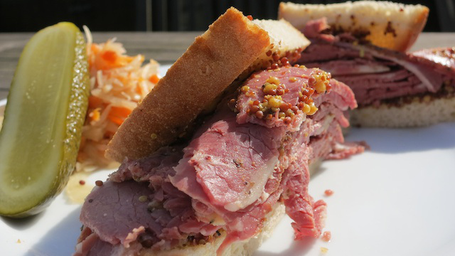 A Montreal style Smoked Meat Sandwich